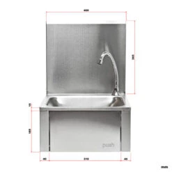 XPOtool Évier Acier Fin Commande Genou Gastro Montage Mural Lavabo Anti-jet Lave-main Hygiénique -Geberit || Grohe || ALLIBERT Soldes 30941018 4