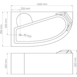 Tablier De Baignoire Gauche FANY - Tablier Motif Vague 160x90cm - ABS - Blanc -Geberit || Grohe || ALLIBERT Soldes 3115746 3