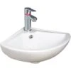 Lave-mains D'angle PIVOINE - Blanc - 46x41,5cm - Céramique - Avec Trop Plein 1 Lave-mains D'angle PIVOINE - Blanc - 46x41,5cm - Céramique - Avec Trop Plein -Geberit || Grohe || ALLIBERT Soldes 3115962 1