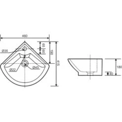Lave-mains D'angle PIVOINE - Blanc - 46x41,5cm - Céramique - Avec Trop Plein -Geberit || Grohe || ALLIBERT Soldes 3115962 3