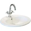 Vasque Ovale Encastrée ZOE - Blanc - 41cm - Porcelaine - Avec Trop Plein -Geberit || Grohe || ALLIBERT Soldes 3115970 1