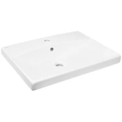 Swiss Aqua Technologies Brevis Lavabo Suspendu Avec Trou Pour Robinetterie Au Milieu, 60x45x14cm (SATBRE6045S)