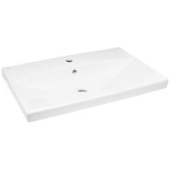 Swiss Aqua Technologies Brevis Lavabo Suspendu Avec Trou Pour Robinetterie Au Milieu, 70x45,5x13,5cm (SATBRE7045S)