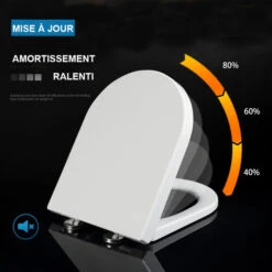 XICHAO Abattant WC Frein De Chute Déclipsable Installation Facile - Forme U -Geberit || Grohe || ALLIBERT Soldes 32702972 3