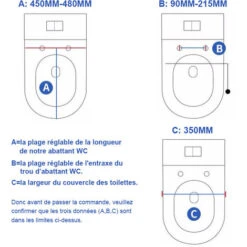 XICHAO Abattant WC Frein De Chute Déclipsable Installation Facile - Forme U -Geberit || Grohe || ALLIBERT Soldes 32702972 4
