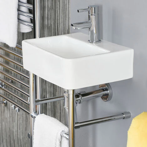 Hudson Reed Exton - Lavabo Sur Pieds Avec 1 Trou - 40cm X 29&445cm - Chromé 4 Hudson Reed Exton - Lavabo Sur Pieds Avec 1 Trou - 40cm X 29&445cm - Chromé – Image 2