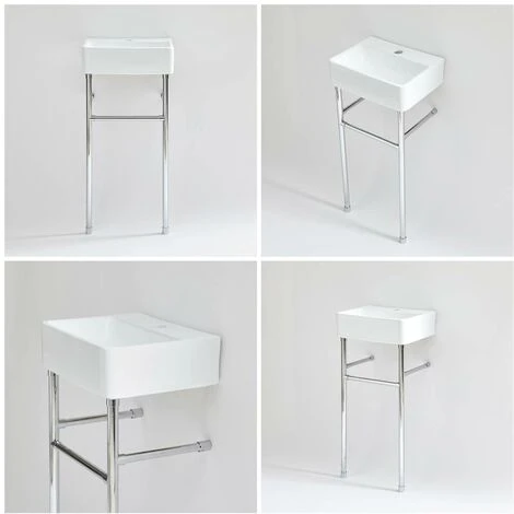 Hudson Reed Exton - Lavabo Sur Pieds Avec 1 Trou - 40cm X 29&445cm - Chromé 5 Hudson Reed Exton - Lavabo Sur Pieds Avec 1 Trou - 40cm X 29&445cm - Chromé – Image 3