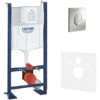 Grohe Pack WC Bâti Autoportant Rapid SL Avec Plaque Skate Air Chromée Et Set D'isolation Phonique (39145000-2) -Geberit || Grohe || ALLIBERT Soldes 33728808 1