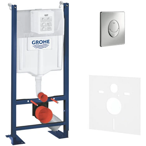 Grohe Pack WC Bâti Autoportant Rapid SL Avec Plaque Skate Air Chromée Et Set D'isolation Phonique (39145000-2) 3 Grohe Pack WC Bâti Autoportant Rapid SL Avec Plaque Skate Air Chromée Et Set D'isolation Phonique (39145000-2)