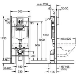 Grohe Pack WC Bâti Autoportant Rapid SL Avec Plaque Skate Cosmopolitan Chromée Et Set D'isolation Phonique (39145000-1) -Geberit || Grohe || ALLIBERT Soldes 33728813 5