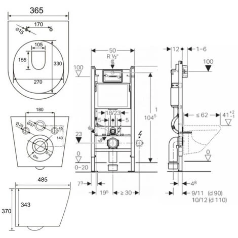 Geberit Pack WC Bâti-support + WC Swiss Aqua Technologies Infinitio Sans Bride, Fixations Invisibles + Plaque Blanche 5 Geberit Pack WC Bâti-support + WC Swiss Aqua Technologies Infinitio Sans Bride, Fixations Invisibles + Plaque Blanche – Image 3