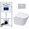 Villeroy & Boch Pack WC Bâti-support + WC Swiss Aqua Technologies Sans Bride Et Fixations Invisibles + Plaque Chrome Mat -Geberit || Grohe || ALLIBERT Soldes 33906029 1