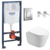 Grohe Pack WC Bâti-support + WC Swiss Aqua Technologies Infinitio Sans Bride, Fixation Invisible + Plaque Chrome -Geberit || Grohe || ALLIBERT Soldes 33989723 1