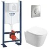 Grohe Pack WC Bâti Autoportant + WC Swiss Aqua Technologies Infinitio Sans Bride + Plaque Chrome (ProjectInfinitio-2) -Geberit || Grohe || ALLIBERT Soldes 34262659 1