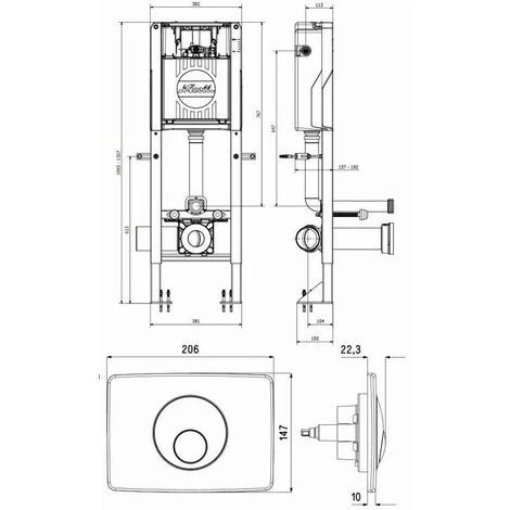 Bati-support NICOLL Pour WC Auto-portant - Polymère/acier Happy Support + Plaque - WBS2PAP 4 Bati-support NICOLL Pour WC Auto-portant - Polymère/acier Happy Support + Plaque - WBS2PAP – Image 2