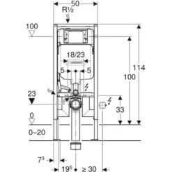 Geberit Duofix Bâti-support Extra-plat 114 Cm UP720, Gain De Place, Avec Réservoir à Encastrer Sigma 8 Cm (111.796.00.1) -Geberit || Grohe || ALLIBERT Soldes 35337359 3