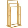 Porte-serviettes En Bambou Sur Pied Avec 3 Barres Étagère De Salle De Bain Support Pour Serviettes Charge Max 15 Kg 1x -Geberit || Grohe || ALLIBERT Soldes 35572538 1