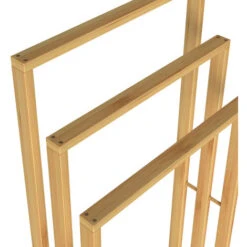 Porte-serviettes En Bambou Sur Pied Avec 3 Barres Étagère De Salle De Bain Support Pour Serviettes Charge Max 15 Kg 1x -Geberit || Grohe || ALLIBERT Soldes 35572538 4