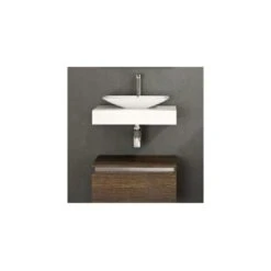 Plan De Toilette Salle De Bain Hauteur 10cm SOLID SURFACE En Résine Minérale, Plusieurs Couleurs Disponibles 70X46CM -Geberit || Grohe || ALLIBERT Soldes 35861394 3