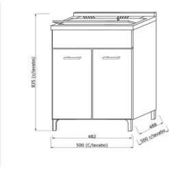LAVOIR POUR BUANDERIE 50CM AVEC PLANCHE À LAVER ET PORTES EN CHÊNE GRIS PRATICO -Geberit || Grohe || ALLIBERT Soldes 35896938 4