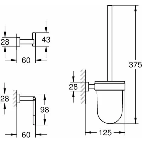 GROHE Set D’accessoires 3 En 1 Chromé Essentials Cube 4 GROHE Set D’accessoires 3 En 1 Chromé Essentials Cube – Image 2