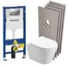 Geberit Pack WC Bati-support Duofix UP100 + Cuvette SAT Infinitio Sans Bride + Set D'habillage + Plaque Chrome -Geberit || Grohe || ALLIBERT Soldes 37658750 1