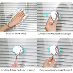 Crochet à Ventouse Sous Vide Pour Salle De Bains Toilettes Cuisine Crochet Serviette Puissant Crochet De Douche Peignoir En Acier Inoxydable (2pack) -Geberit || Grohe || ALLIBERT Soldes 37785031 5