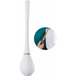 Nouvel Ensemble De Brosse De Toilette Et De Support De Goutte D'eau En Silicone, Brosse De Cuvette De Toilette Murale Pour Nettoyage En Profondeur Ouverture Automatique Fermeture