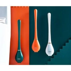 Nouvel Ensemble De Brosse De Toilette Et De Support De Goutte D'eau En Silicone, Brosse De Cuvette De Toilette Murale Pour Nettoyage En Profondeur Ouverture Automatique Fermeture -Geberit || Grohe || ALLIBERT Soldes 37991929 5