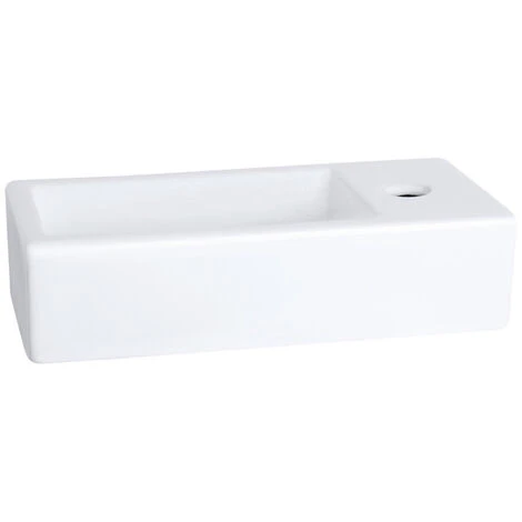 Differnz Ravo Set Lave-mains 38.5x18.5x24.5cm 1 Trou Avec Robinet Courbé Et Siphon + Bonde Noir Mat Rectangulaire Céramique Blanc 7 Differnz Ravo Set Lave-mains 38.5x18.5x24.5cm 1 Trou Avec Robinet Courbé Et Siphon + Bonde Noir Mat Rectangulaire Céramique Blanc – Image 5