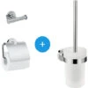 Hansgrohe Logis Universal Pack Brosse WC + Patère Salle De Bains + Porte-papier Toilette, Chrome (41722000-TRIOLOGIS) -Geberit || Grohe || ALLIBERT Soldes 39452417 1