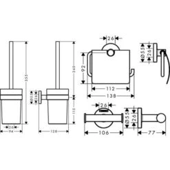 Hansgrohe Logis Universal Pack Brosse WC + Patère Salle De Bains + Porte-papier Toilette, Chrome (41722000-TRIOLOGIS) -Geberit || Grohe || ALLIBERT Soldes 39452417 5