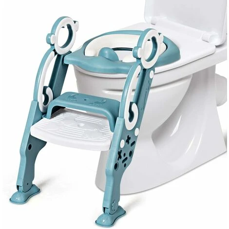 GOPLUS Siege De Toilette Pour Enfants Pliable Et Reglable, Siege De Toilette Echelle Marches Avec Marches Larges Et Antiderapantes, Lunette De Toilette Rembourre Confortable (vert) 3 GOPLUS Siege De Toilette Pour Enfants Pliable Et Reglable, Siege De Toilette Echelle Marches Avec Marches Larges Et Antiderapantes, Lunette De Toilette Rembourre Confortable (vert)