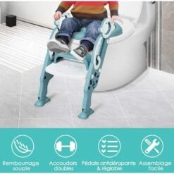 GOPLUS Siege De Toilette Pour Enfants Pliable Et Reglable, Siege De Toilette Echelle Marches Avec Marches Larges Et Antiderapantes, Lunette De Toilette Rembourre Confortable (vert) 10 GOPLUS Siege De Toilette Pour Enfants Pliable Et Reglable, Siege De Toilette Echelle Marches Avec Marches Larges Et Antiderapantes, Lunette De Toilette Rembourre Confortable (vert) -Geberit || Grohe || ALLIBERT Soldes 40243228 4