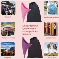 BETT Weibliches Urinal Tragbares Weibliches Urinal Piss Stehend Tragbar Für Frau Diskretes Und Wiederverwendbares Trichter-Urinal Für Outdoor, Ausgehen, Reiten, Camping, Reisen -Geberit || Grohe || ALLIBERT Soldes 40430125 5