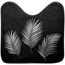 Tapis Contour WC Imprimé Orbella 45x45cm Noir & Argent