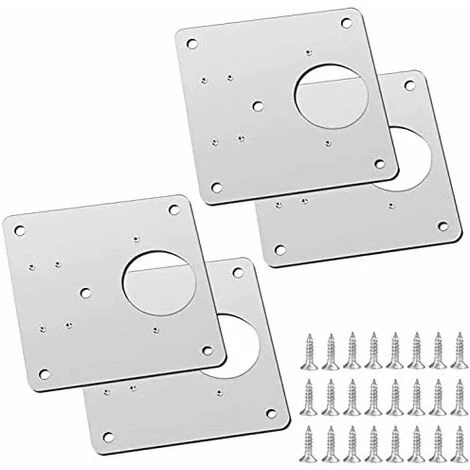 4 Pièces Plaque De Réparation De Charnière D'armoire Avec Trou, Supports De Réparation Plaques Installation Facile Avec 24 Vis, Kit De Réparation De Charnière Pour Bois, Meubles, Étagères 3 4 Pièces Plaque De Réparation De Charnière D'armoire Avec Trou, Supports De Réparation Plaques Installation Facile Avec 24 Vis, Kit De Réparation De Charnière Pour Bois, Meubles, Étagères