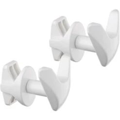 Paire De Handy Vip Tubes Ronds - Patères, Se Fixe Directement Sur Le Radiateur Sèche-serviettes - Blanc