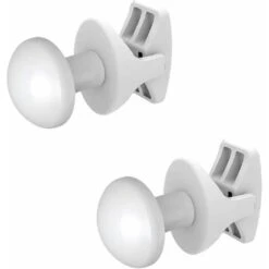 Paire De Handy Grip Tubes Ronds - Patères, à Fixer Directement Sur Le Radiateur Sèche-serviettes - Blanc