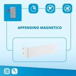 Porte-serviettes Magnétique Abbraccio Pour Surfaces Métalliques - Crochet Porte-serviettes En Aluminium - Blanc -Geberit || Grohe || ALLIBERT Soldes 42700219 3