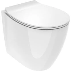 Vase De Sol En Céramique Blanche Brillante D'une Profondeur De 52 Cm Ponsi Kite BCKTELVASO Blanc Brillant