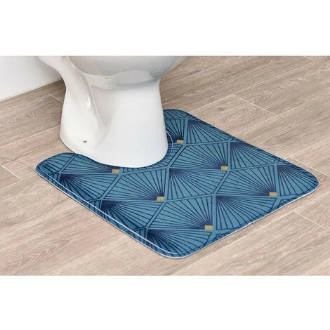 TENDANCE - Tapis Contour WC En Microfibre 45 X 50 Cm Déco Bellagio 4 TENDANCE - Tapis Contour WC En Microfibre 45 X 50 Cm Déco Bellagio – Image 2