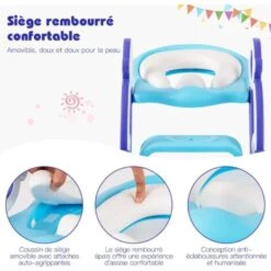 COSTWAY Siège De Toilette Pour Enfants Pliable Hauteur Réglable 75KG Avec Coussin Amovible Et Doux En PP+PVC Réducteur WC Bébé Violet -Geberit || Grohe || ALLIBERT Soldes 45760433 3
