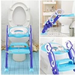 COSTWAY Siège De Toilette Pour Enfants Pliable Hauteur Réglable 75KG Avec Coussin Amovible Et Doux En PP+PVC Réducteur WC Bébé Violet -Geberit || Grohe || ALLIBERT Soldes 45760433 5