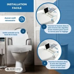 Rehausseur WC Avec Accoudoirs Fixes Blanc Cibeles Mobiclinic 9 Rehausseur WC Avec Accoudoirs Fixes Blanc Cibeles Mobiclinic -Geberit || Grohe || ALLIBERT Soldes 45794312 3