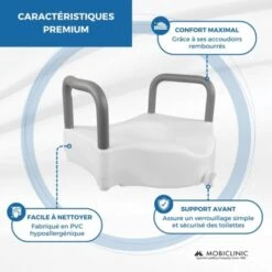 Rehausseur WC Avec Accoudoirs Fixes Blanc Cibeles Mobiclinic 11 Rehausseur WC Avec Accoudoirs Fixes Blanc Cibeles Mobiclinic -Geberit || Grohe || ALLIBERT Soldes 45794312 5