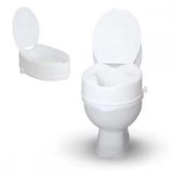 Rehausseur WC,Avec Couvercle , Hauteur 14 Cm , Blanc , Titan, Mobiclinic