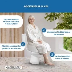 Rehausseur WC , Sans Couvercle , Reglable En Hauteur , 14 Cm , Titan , Mobiclinic -Geberit || Grohe || ALLIBERT Soldes 45794384 4