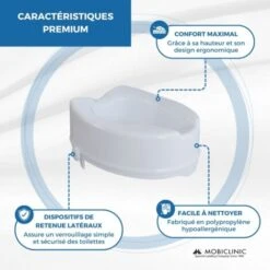 Rehausseur WC , Sans Couvercle , Reglable En Hauteur , 14 Cm , Titan , Mobiclinic -Geberit || Grohe || ALLIBERT Soldes 45794384 5