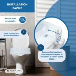 Rehausseur WC , Sans Couvercle , Hauteur 10 Cm , Blanc , Titan , Mobiclinic -Geberit || Grohe || ALLIBERT Soldes 45794390 3